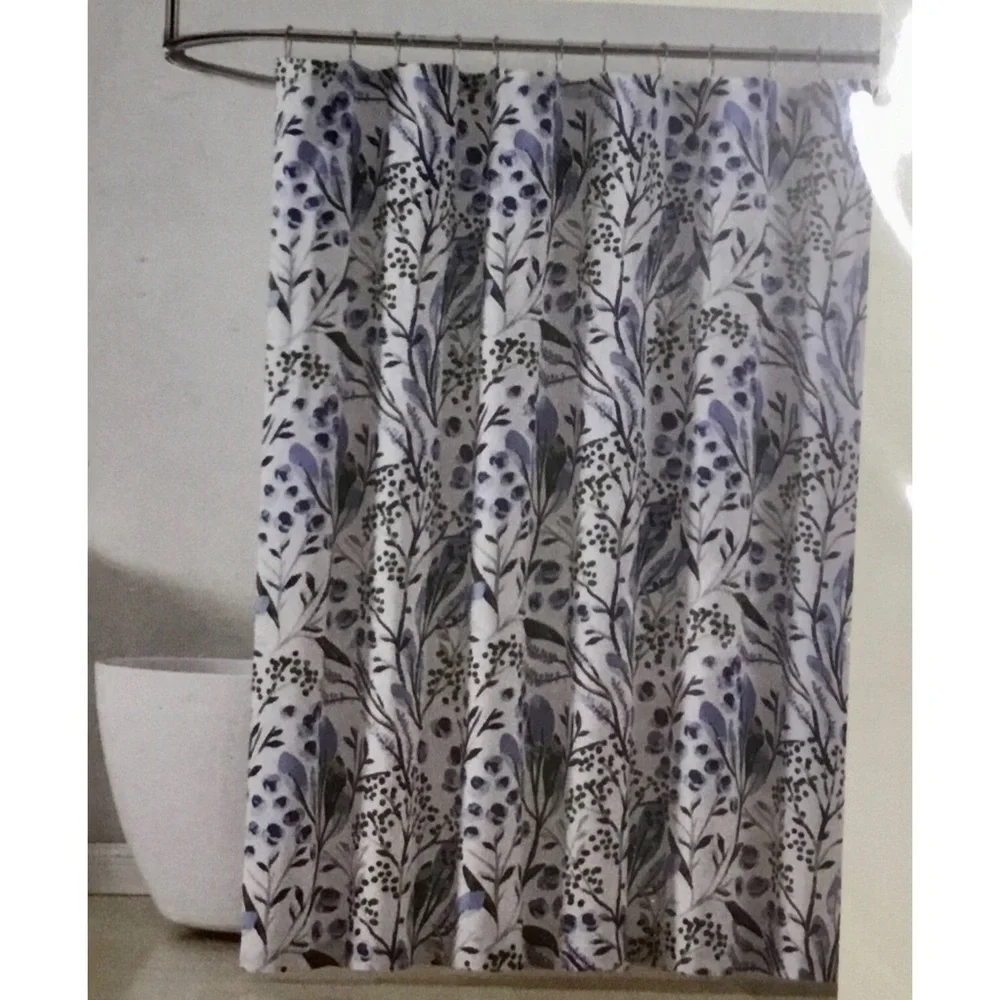 Southern Living Botanical Shower Curtain - Blue and White